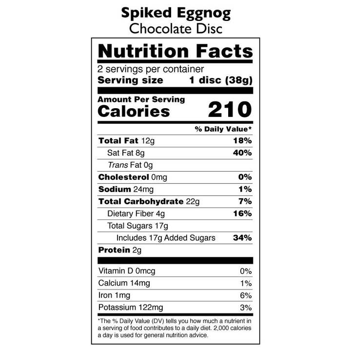 Taza Chocolate - Wholesale Chocolate Bar - Spiked Eggnog Chocolate Disc3