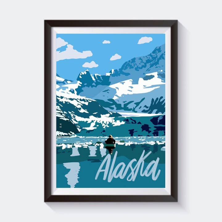 Alaska, USA Travel Artwork Print - Available in 6 sizes for wholesale by 2 Sisters