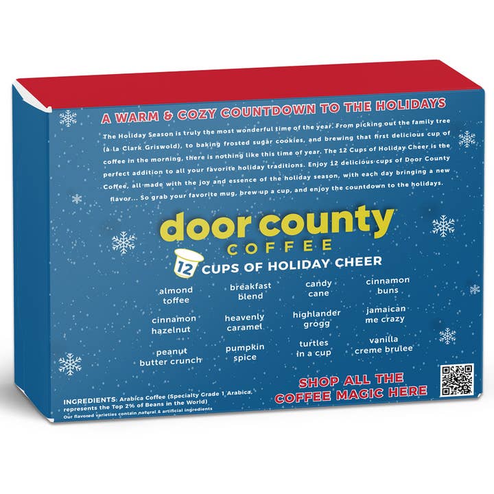 Door County Coffee - Wholesale Ground Coffee - 12 Cups of Holiday Cheer Advent Gift Set - Single Serve Cups1