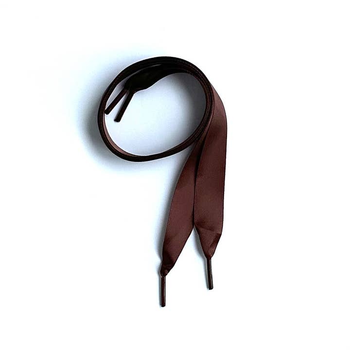 iconic mi - Wholesale Shoelaces - Unisex - Chocolate Brown Sneakers Satin Ribbon Laces 1