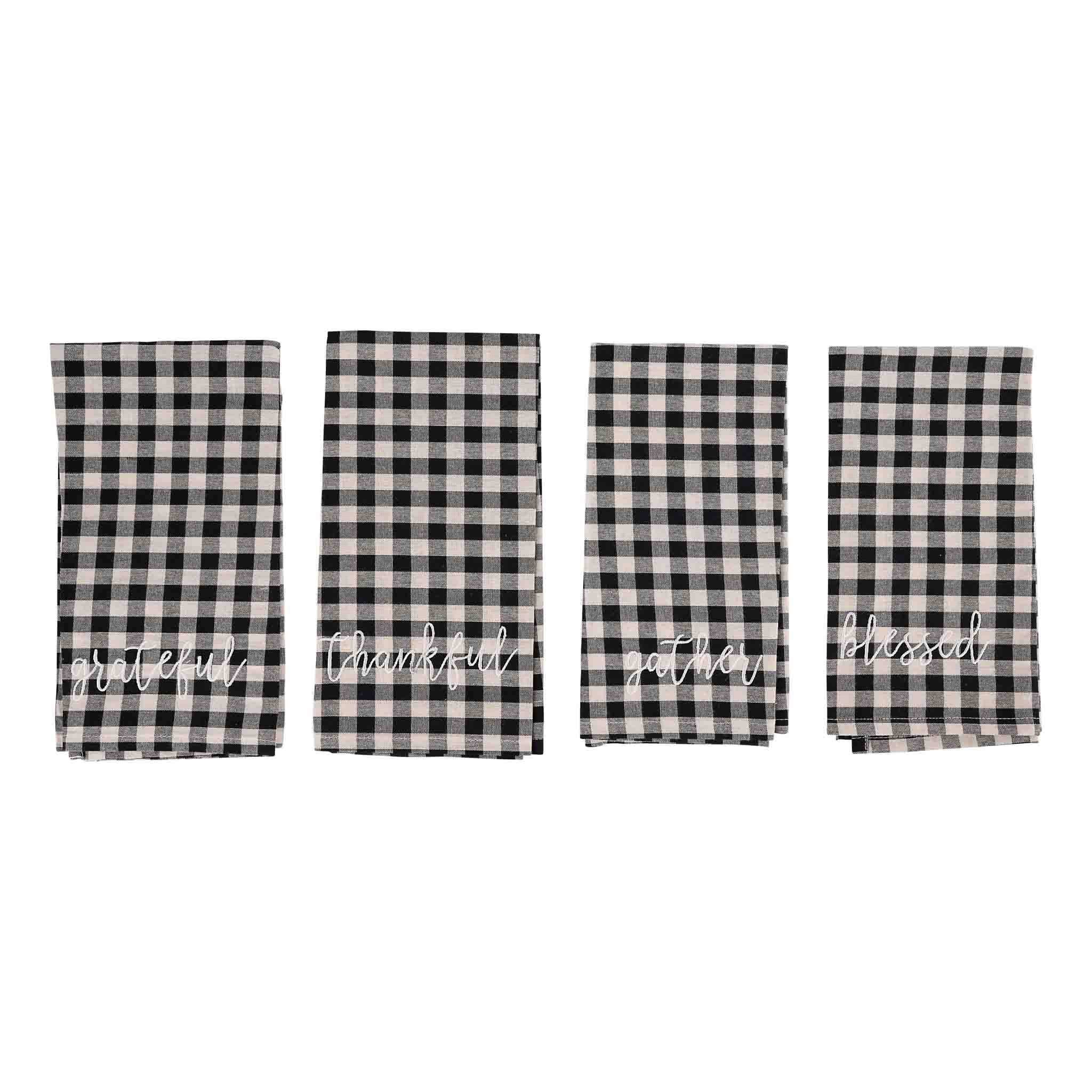 Glory Haus - Wholesale Dinner & Cloth Napkin - Black & White Check Napkins S/40