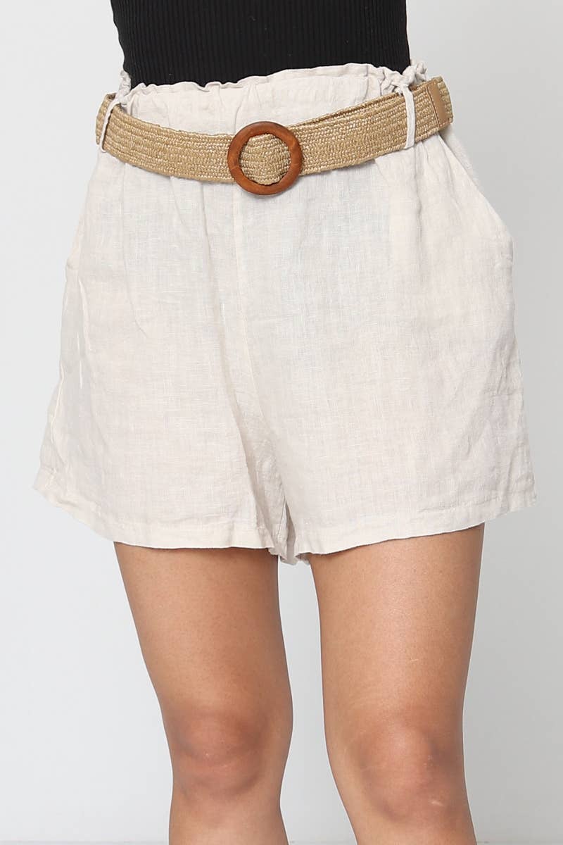 LÉA & LUC – wholesale Shorts – Dam – Shorts i 100 % linne med bälte REF. 50570