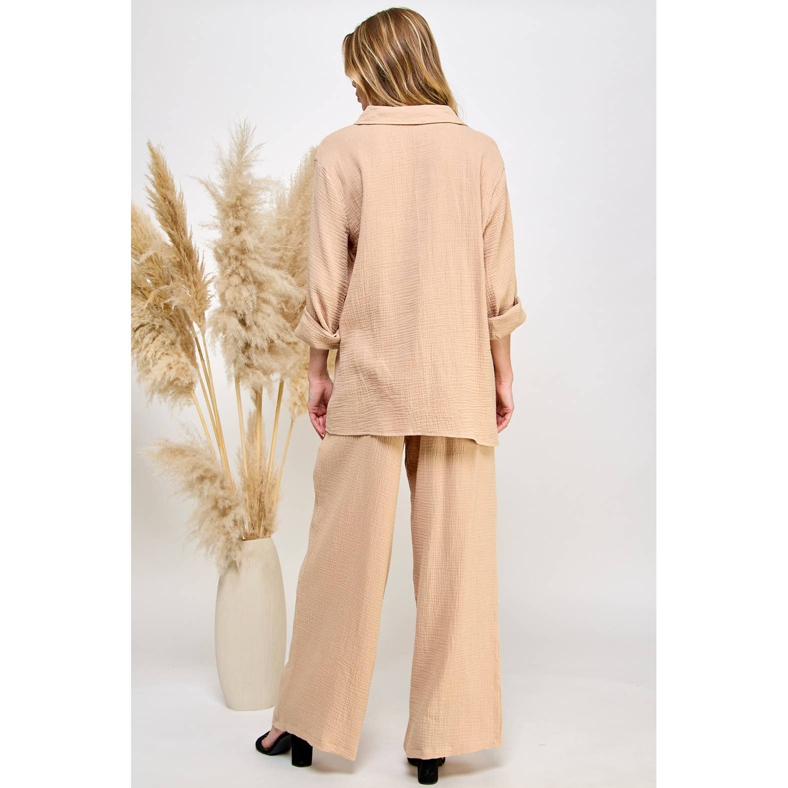 Mapcie - Wholesale Top & Pant Set (NOT Loungewear) - Women's - LONG SLEEVE AND LONG PANTS WITH SIDE POCKET BUTTON DOWN SET7