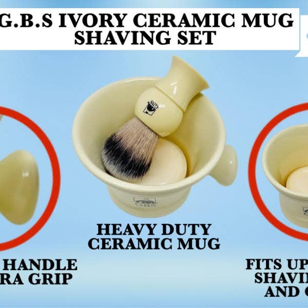 GENTS FINE GROOMING PRODUCTS - Wholesale Shaving Set/Kit - Men's - GBS 3 Piece Mug, brush and Shaving soap Set7