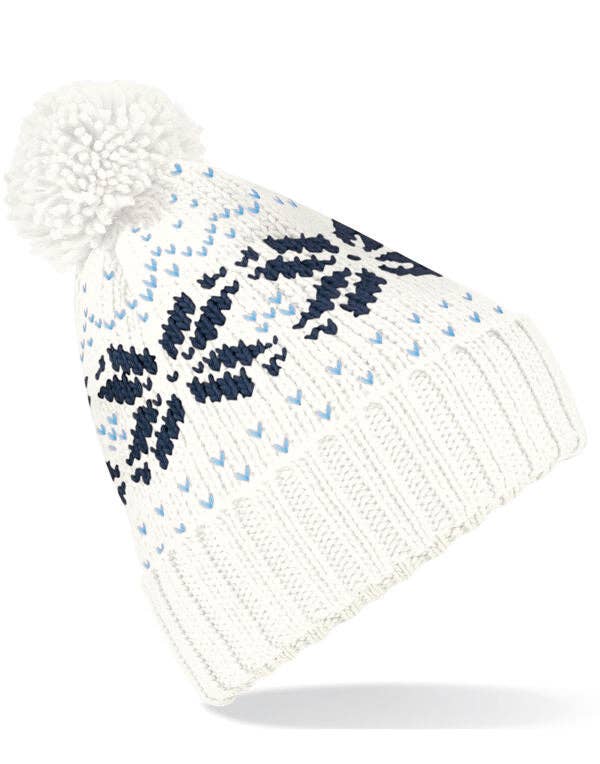 Logo Free Clothing - Wholesale Beanie - Unisex - Beechfield Fair Isle Snowstar® Beanie | Unisex | Pom-Pom | Cuffed | 7 Colours | One Size6