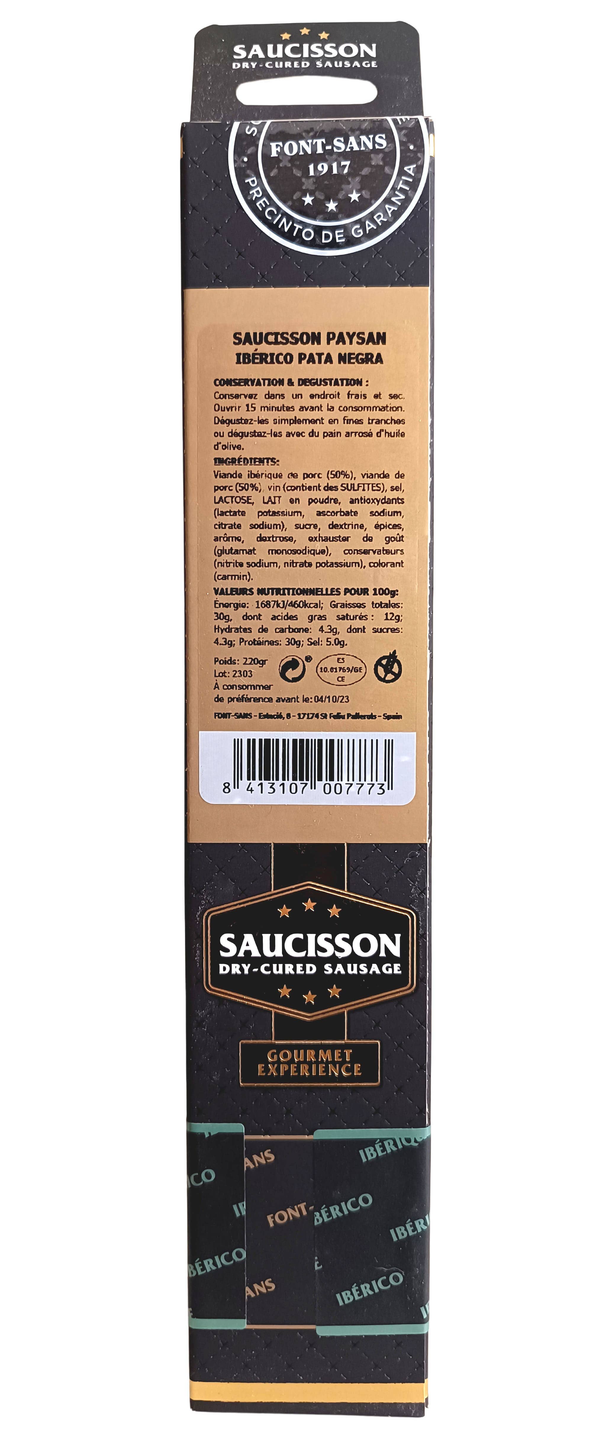 LuxFood-Shop – Großhandel Wurst – Font-Sans Iberico Pata Negra Bauernwurst2