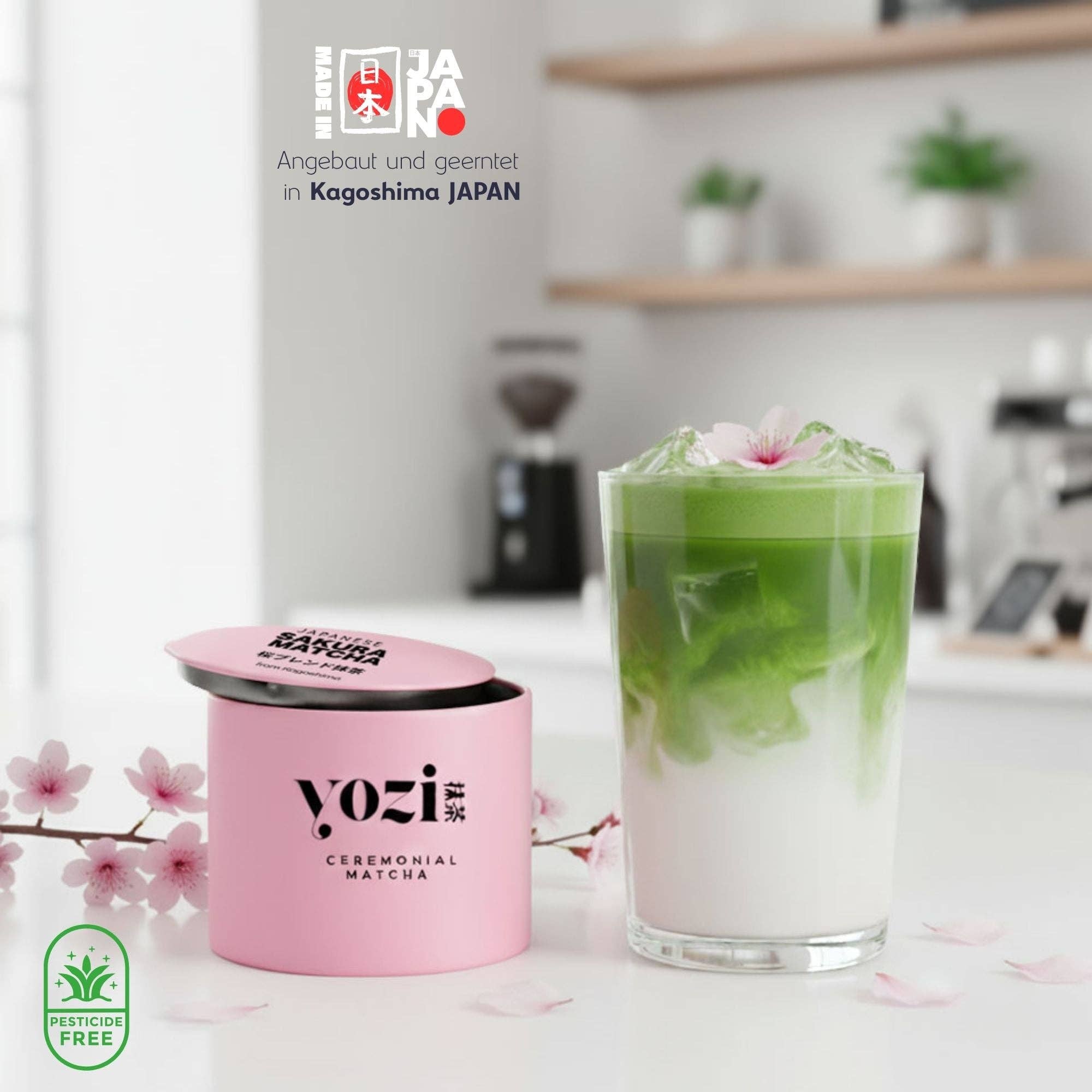 Biomatea - Wholesale Gezondheid/Detox thee - Premium Ceremonieel Sakura Matcha uit Kagoshima | 30g in blik | Japanse kersenbloesem | Pesticidevrije matcha-thee1