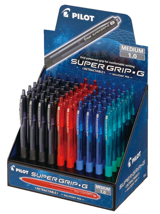 Stylo à bille rétractable, Super Grip G, 1,0 mm, lot de 60 pour la vente par Pilot