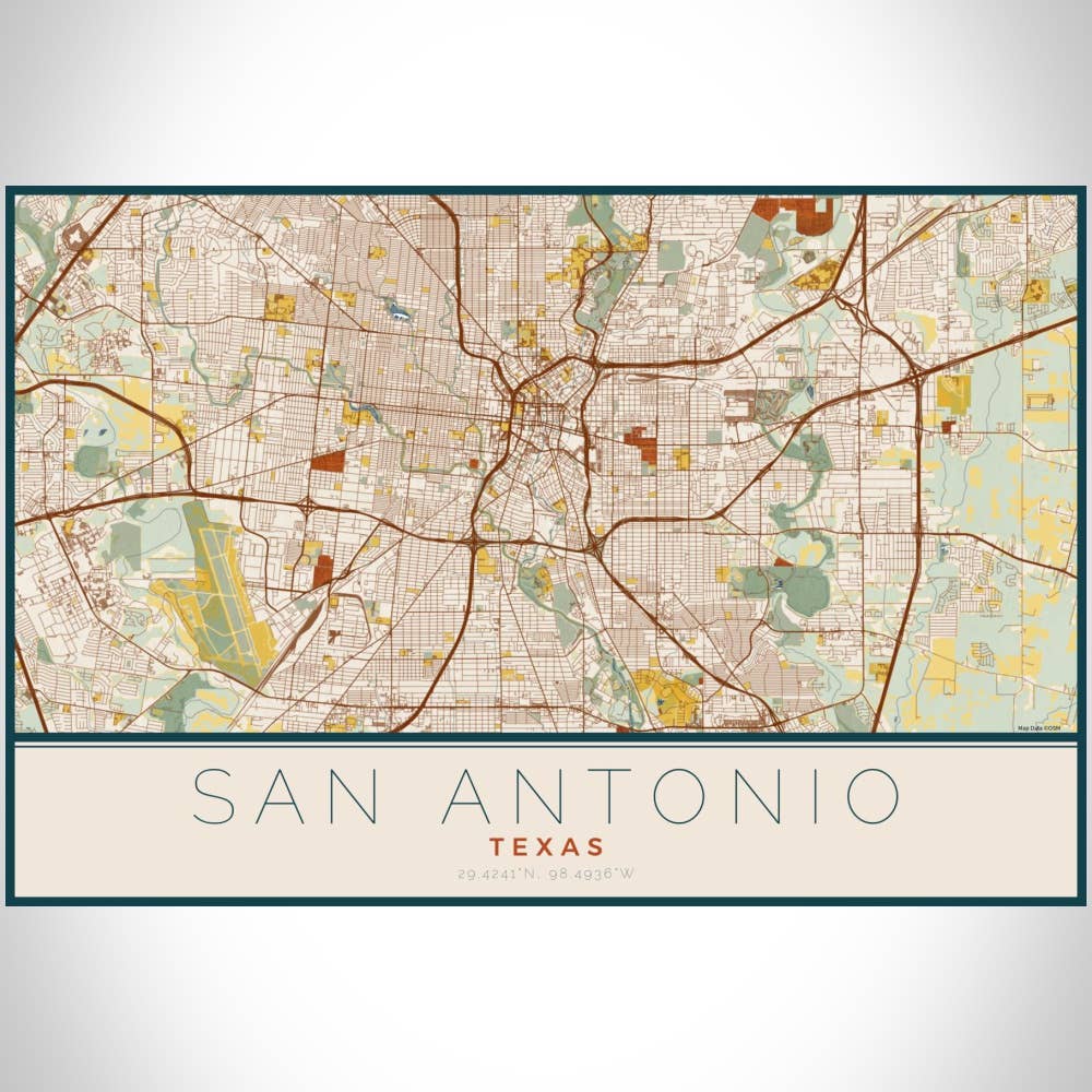 JACE.design - Wholesale Art Print - San Antonio TX Map Print Woodblock3