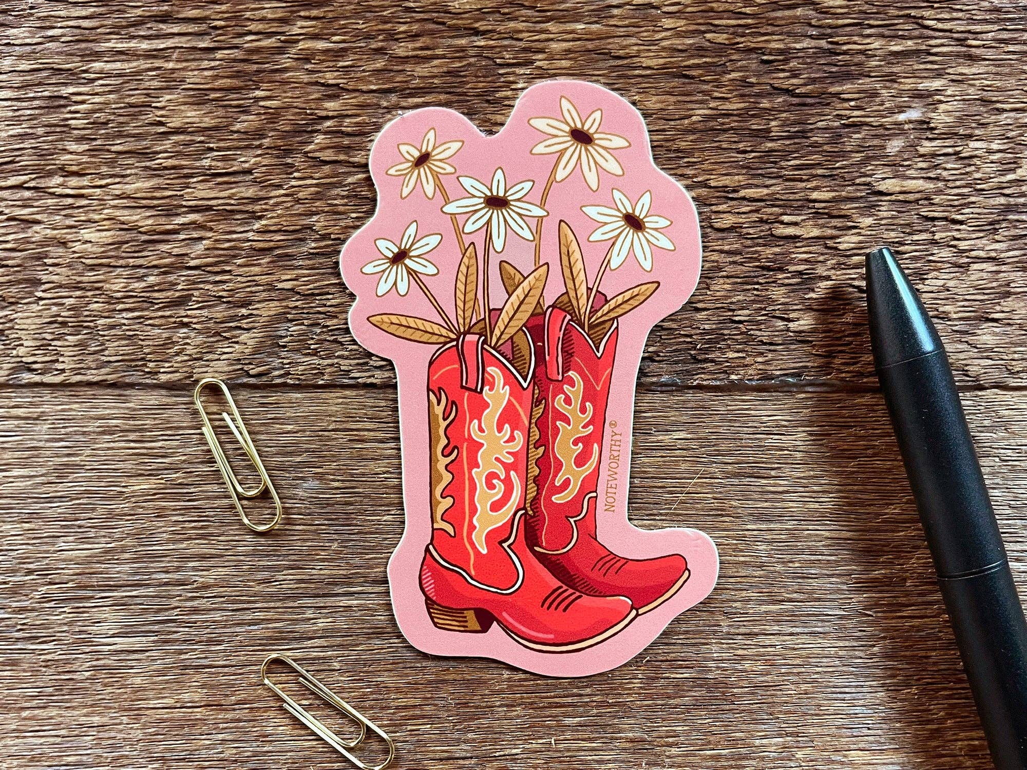 Noteworthy Paper & Press - Venta al por mayor Pegatina - Pegatina Botas vaqueras1