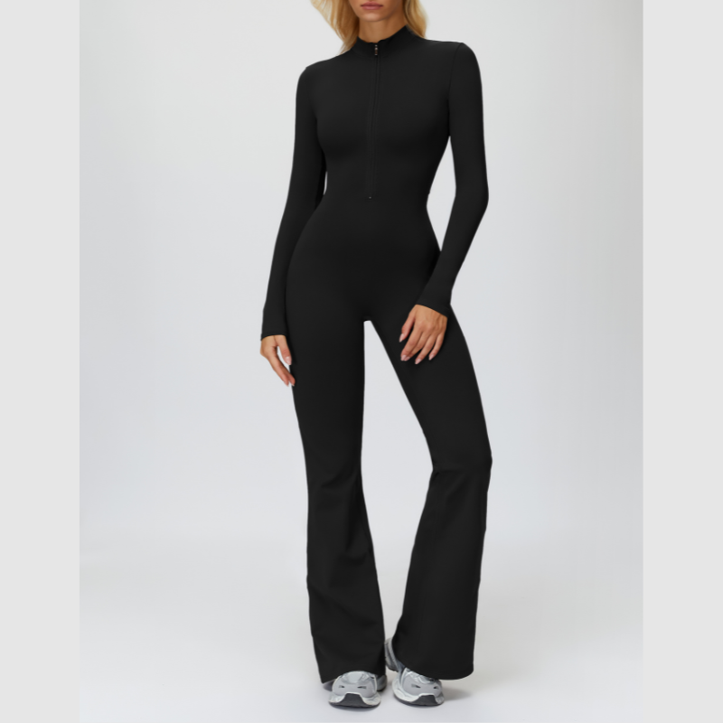 WONDERXFANS – wholesale Unitard – Women′s – Stand-up collar+half-zip sports jumpsuit7