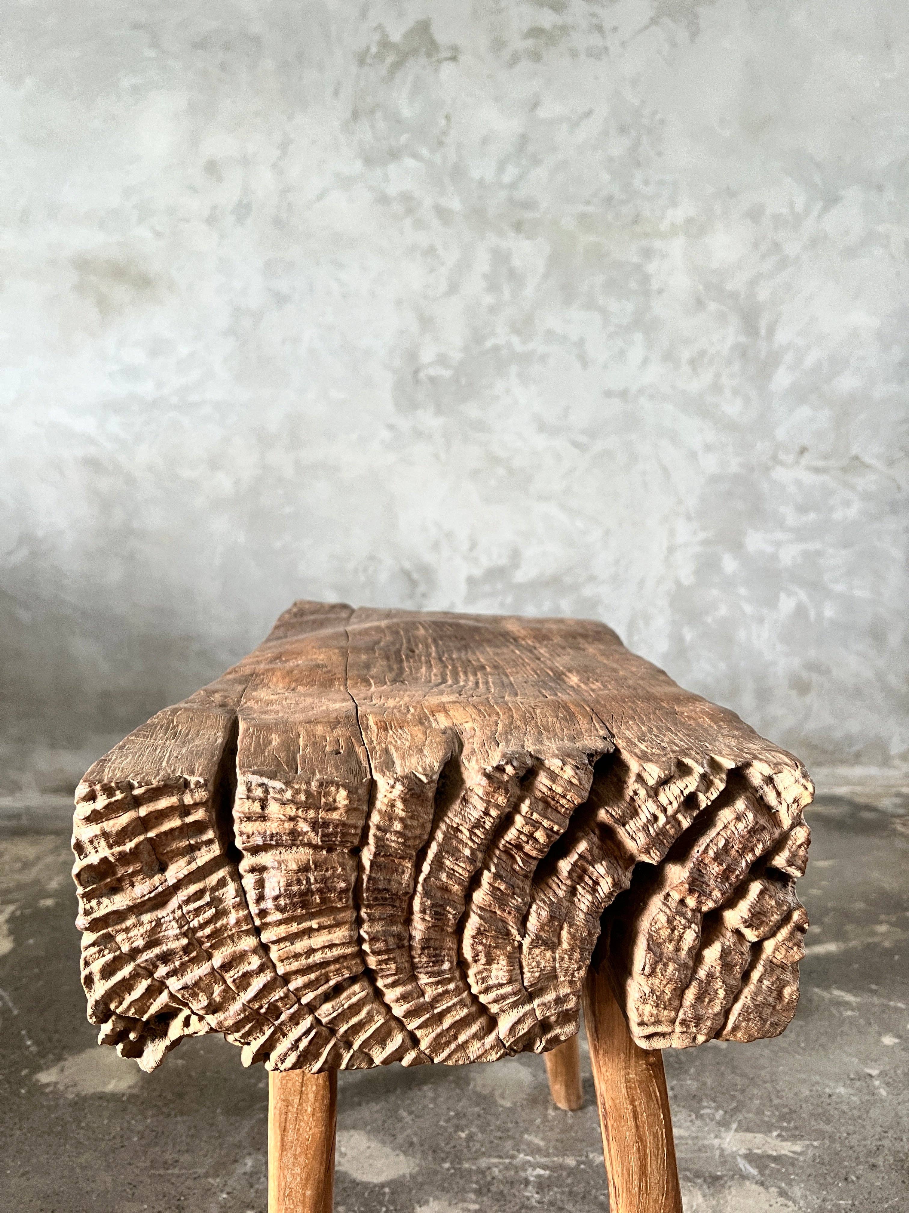 Office Objets - Wholesale Bench - Small organic bench in blonde Asian teak with four legs - Sepuluh16