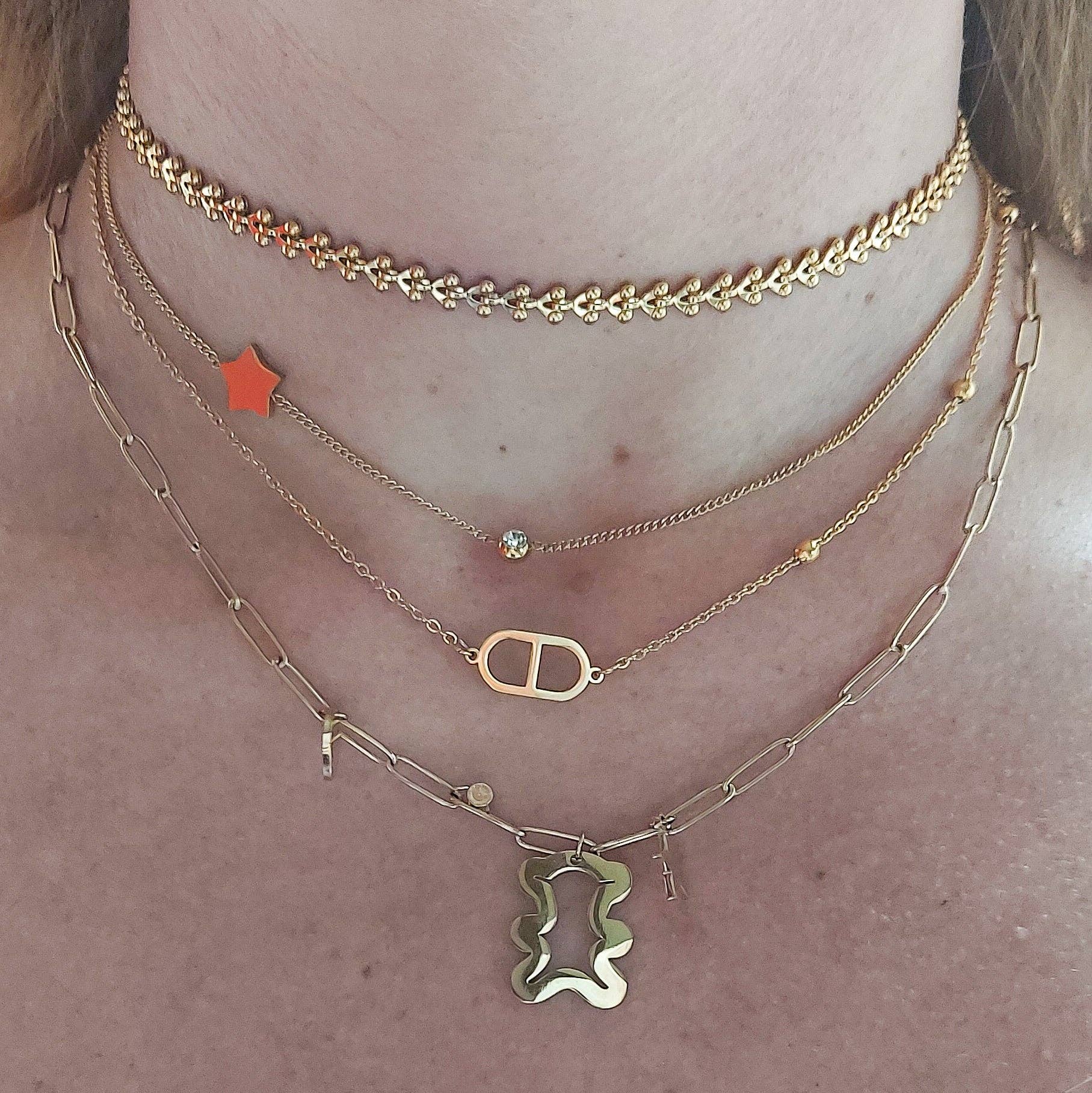 Daemon srls - Venta al por mayor Juegos de joyas - ELLIE ~ Conjunto de 3 collares combinados en acero inoxidable3