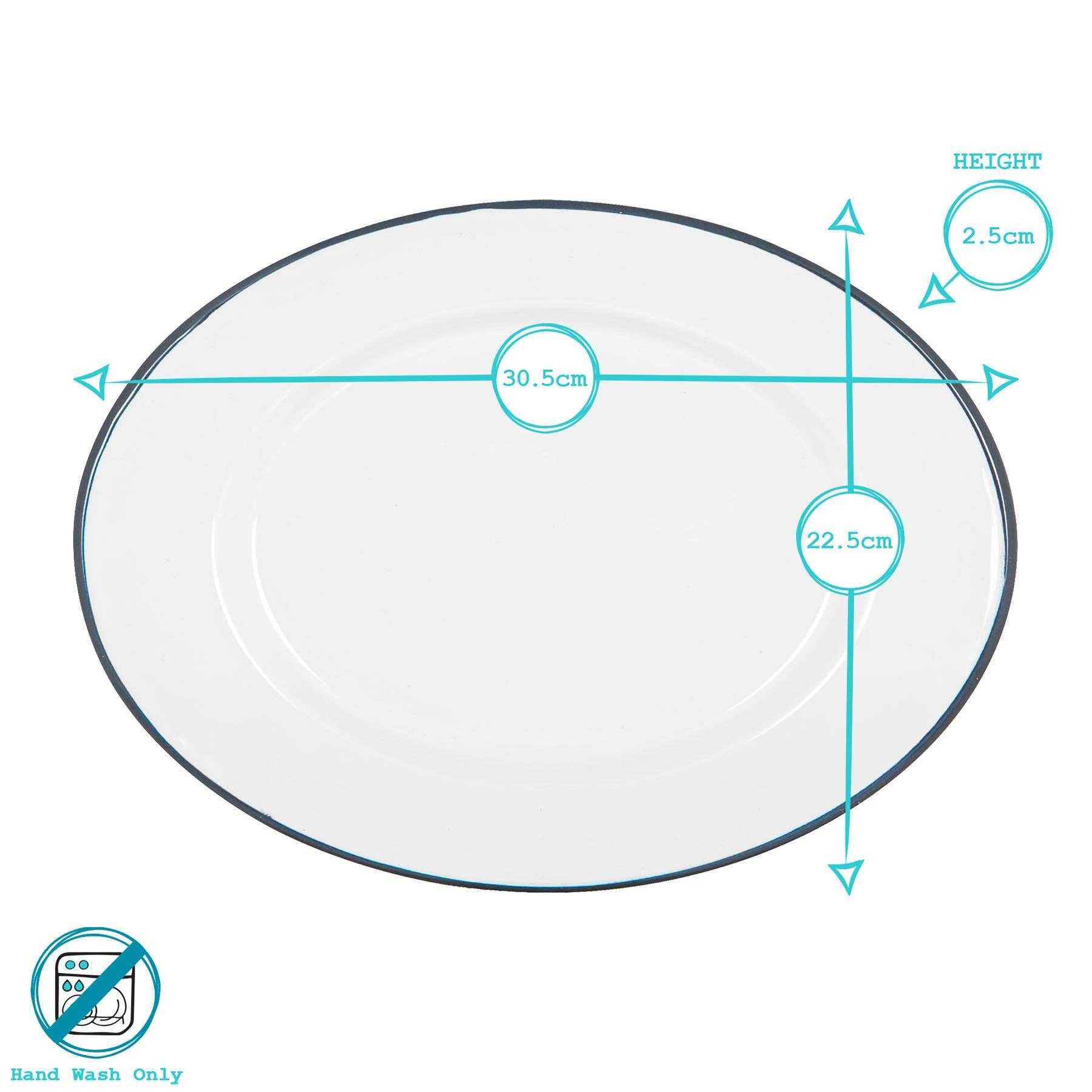 Rinkit Ltd – wholesale Platter – White Enamel Serving Platter - 30cm x 22cm5