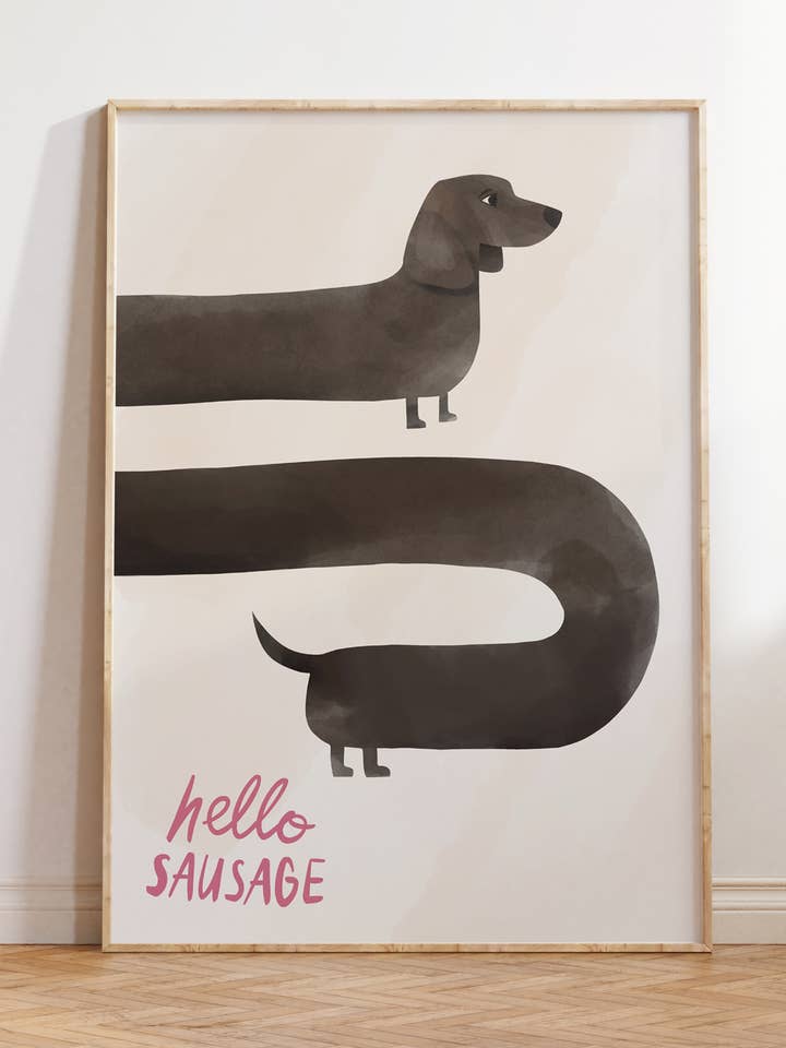 Stampa d'Arte – Ciao Salsiccia | Arte Murale Astratta Minimalista per la vendita all'ingrosso da parte di Nono Problemo