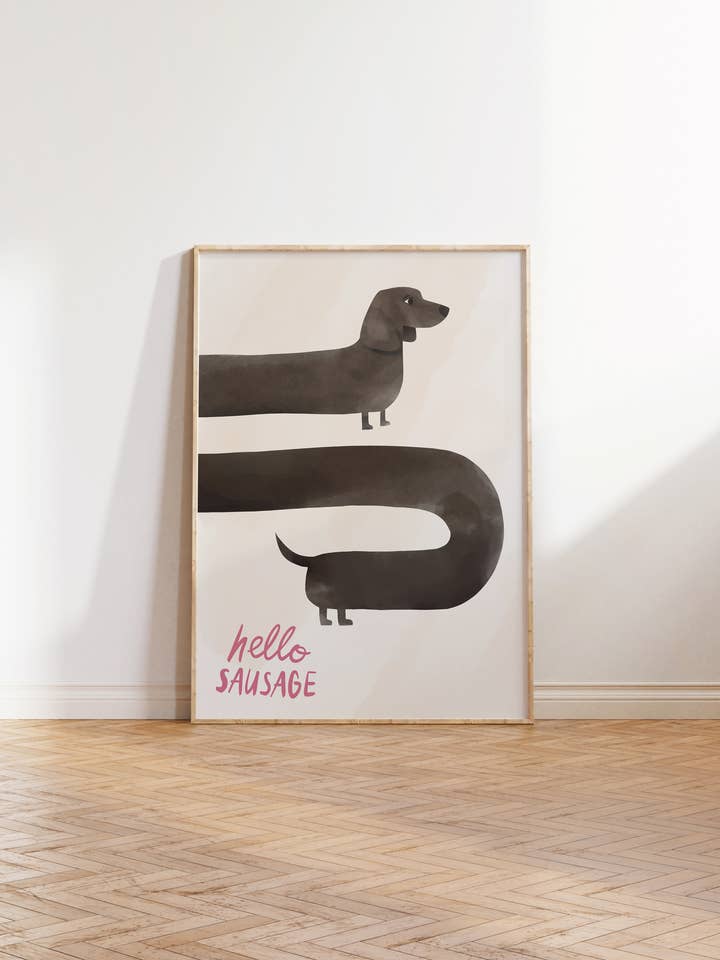 Kunstdruck – Hallo Wurst | Abstrakte minimalistische Wandkunst für den Großhandel von Nono Problemo
