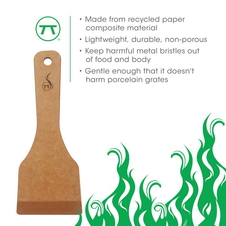 Fox Run Brands - Wholesale Outdoor Grill Tools - Outset Small Grill Scraper Verde, 10.25" x 4" x 0.25"
