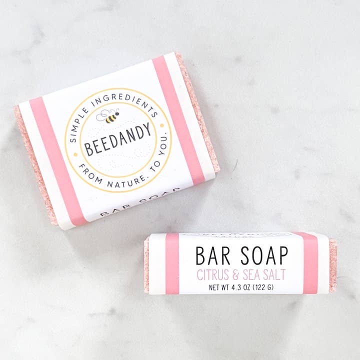 Bar Soap, Citrus & Sea Salt, all natural, 4.3 oz for wholesale by Beedandy