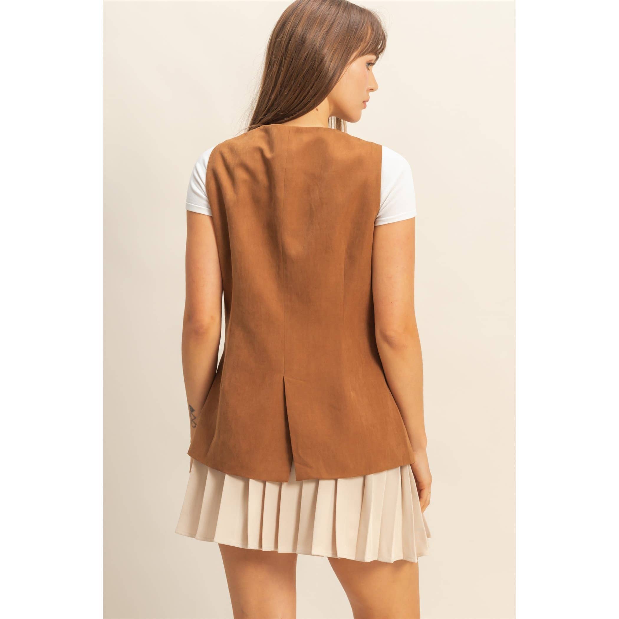 HYFVE - Vente Veste sans manches – femme - Gilet ajusté sans manches à col en V avec boutons19