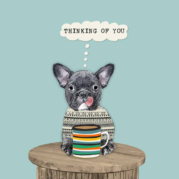 PA019 ... Thinking of you card with dog, Dog sympathy card for wholesale by Sally Scaffardi Design