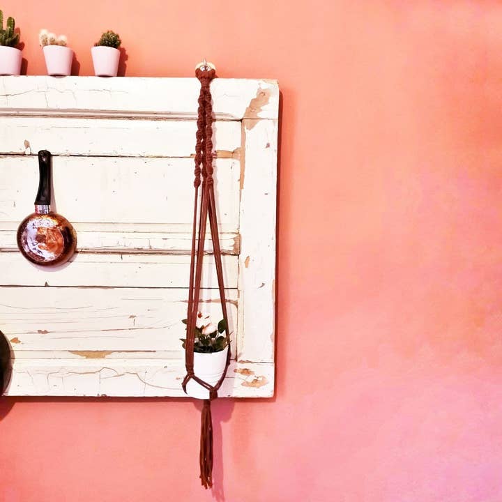 Plantador de macramé por atacado de Follow the flow