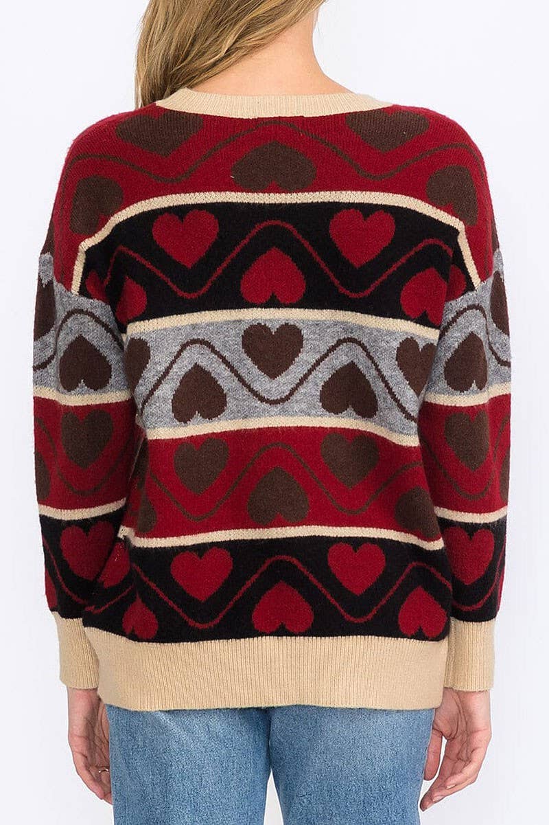 PULLOVER COLORBLOCK MULTI PRINT SWEATER for wholesale on Faire1