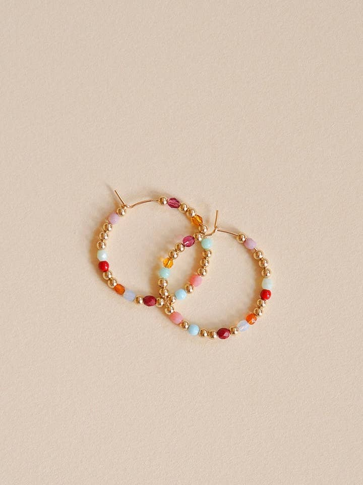 Gold Bubbles Confetti Hoop Earrings for wholesale by SAN SAN