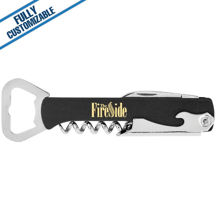GiftWorksPlus - Wholesale Bottle/Wine Opener - Engraved Leatherette Bottle/Wine Opener - Fully Customizable