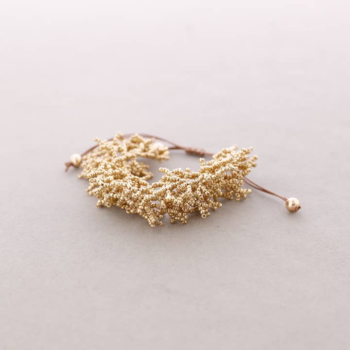 La Cuerda De Sol - Wholesale Snap Jewelry - Macrame Coral Beads Bracelet