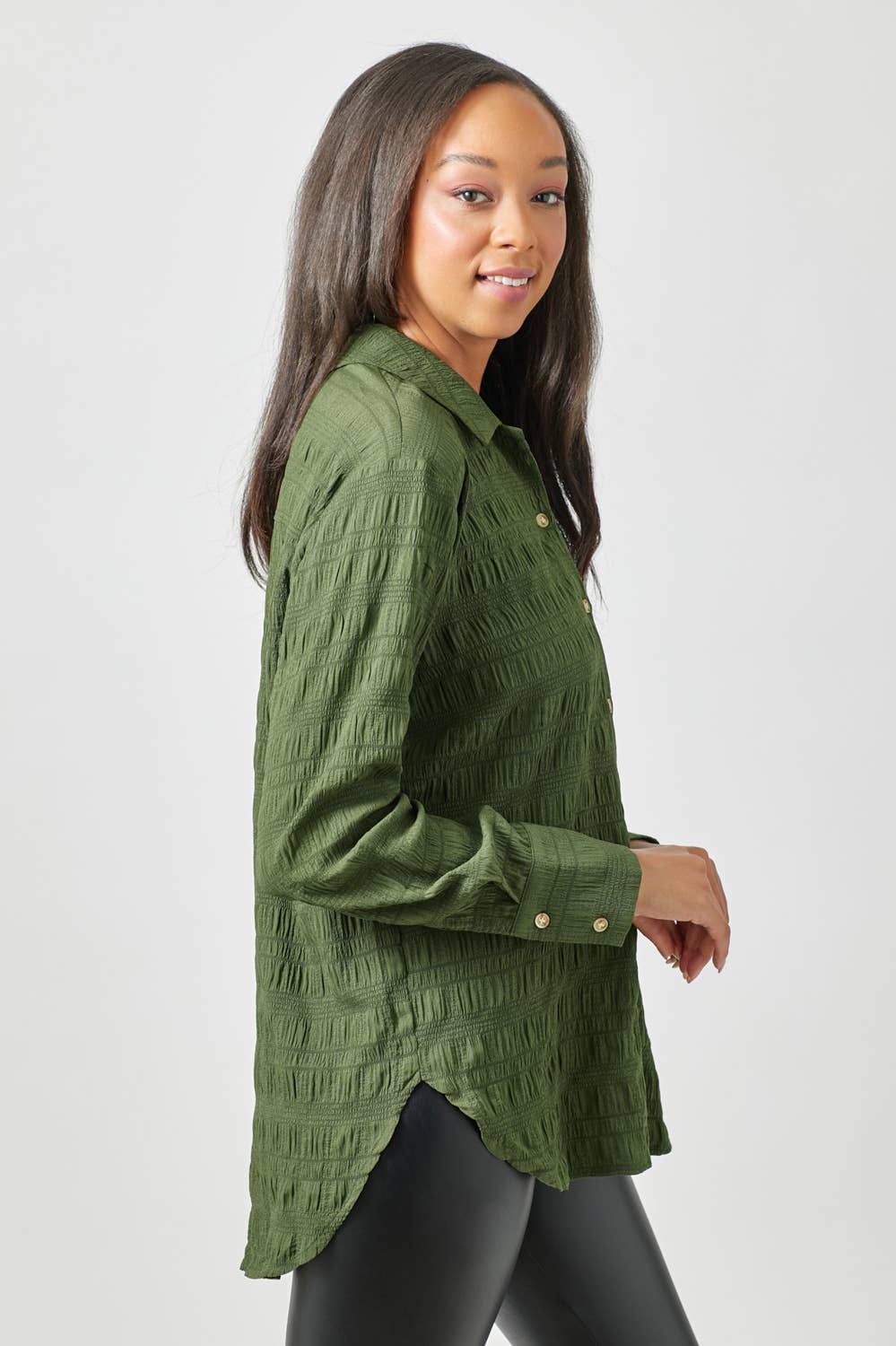 Mystree - Wholesale Button Down Shirt - Women's - 60209 Textured Button Down Shirt23