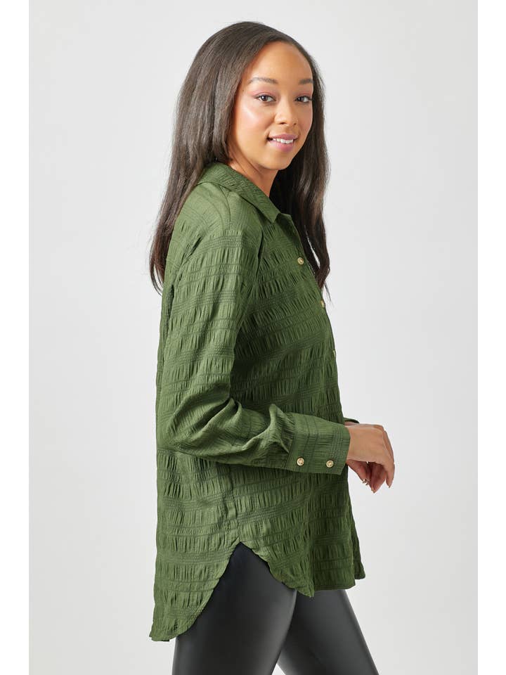 Mystree - Wholesale Button Down Shirt - Women's - 60209 Textured Button Down Shirt23