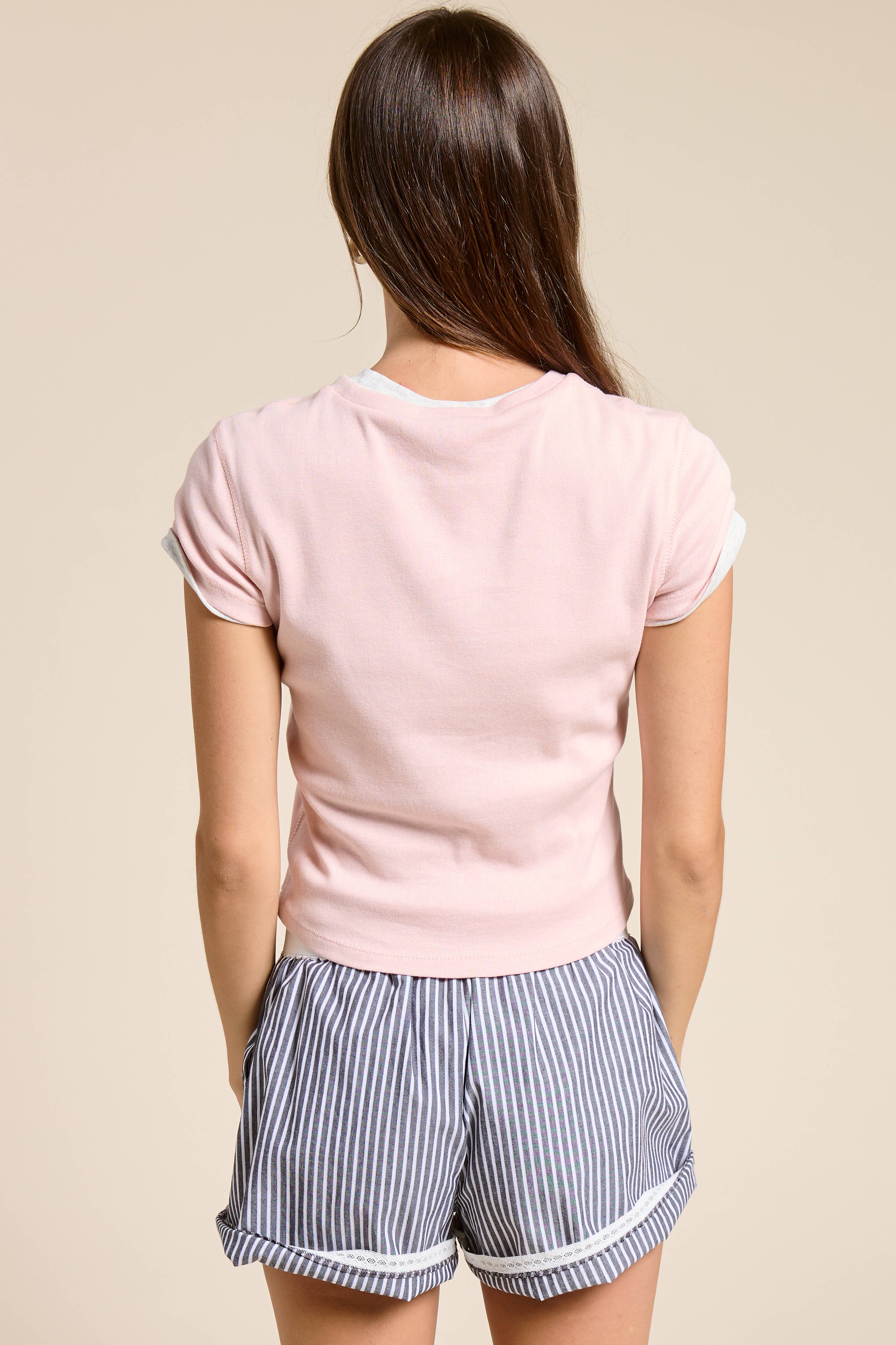 Mimosa - Wholesale T-Shirt - Women's - Basic Short Sleeve Baby Tee Knit Top4