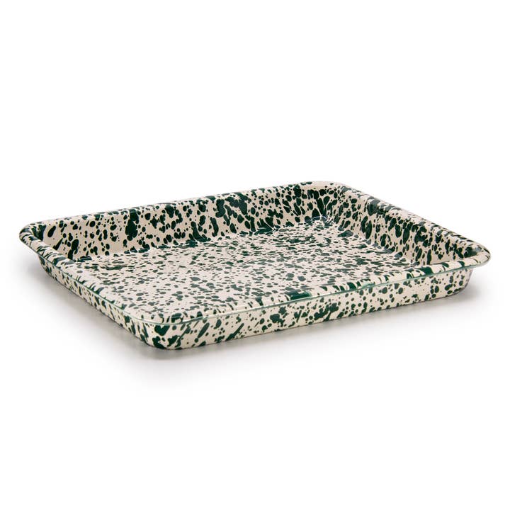 Crow Canyon Home - Wholesale Serving tray - Splatter Enamelware Small Rectangular Tray10