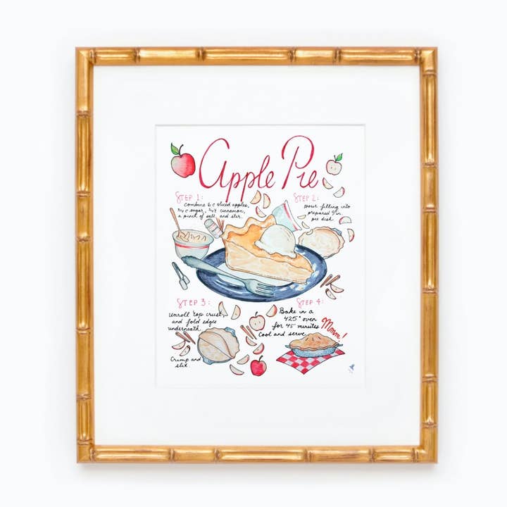 Imprimé recette de tarte aux pommes pour la vente par Ainsley & Elaine