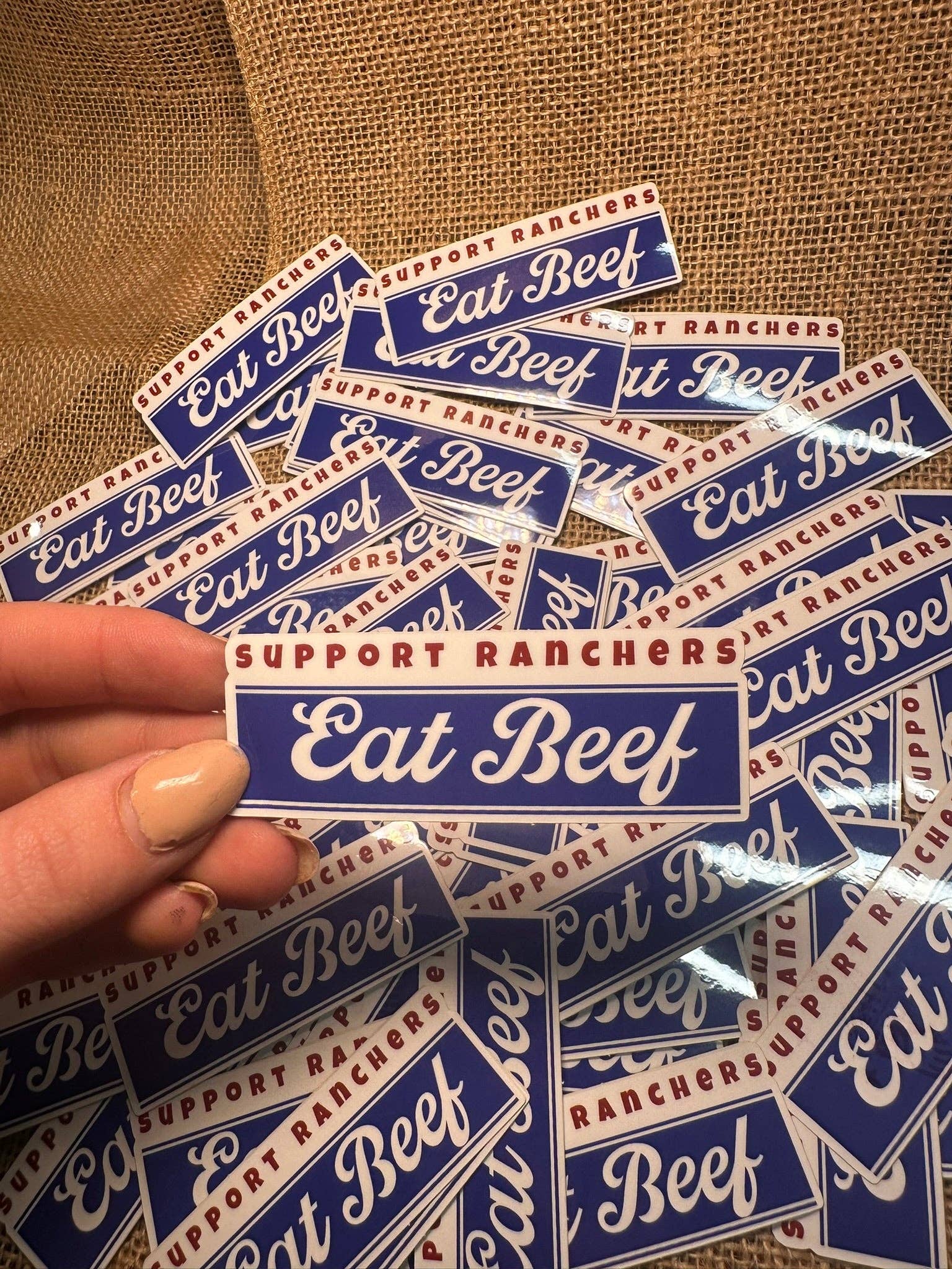 BDN Boutique - Wholesale Sticker - SUPPORT RANCHERS EAT BEEF STICKER2