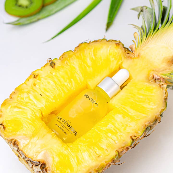 MAVERO COSMETICS - Wholesale Facial Serum/Concentrate - GOLDENHOUR - Vitamin C Serum with Hyaluronic Acid, Kiwi & Anana