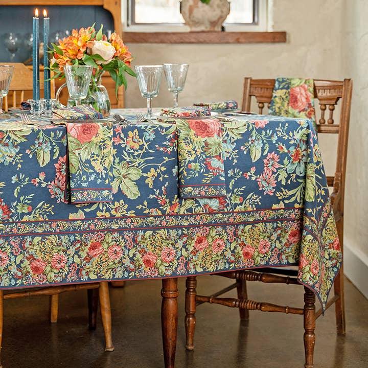 Eternal Rose Tablecloth - Navy for wholesale by April Cornell
