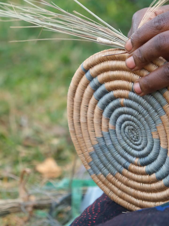 Yego Woven Trivet Flat Basket - Natural - Fair Trade for wholesale by Hands Producing Hope