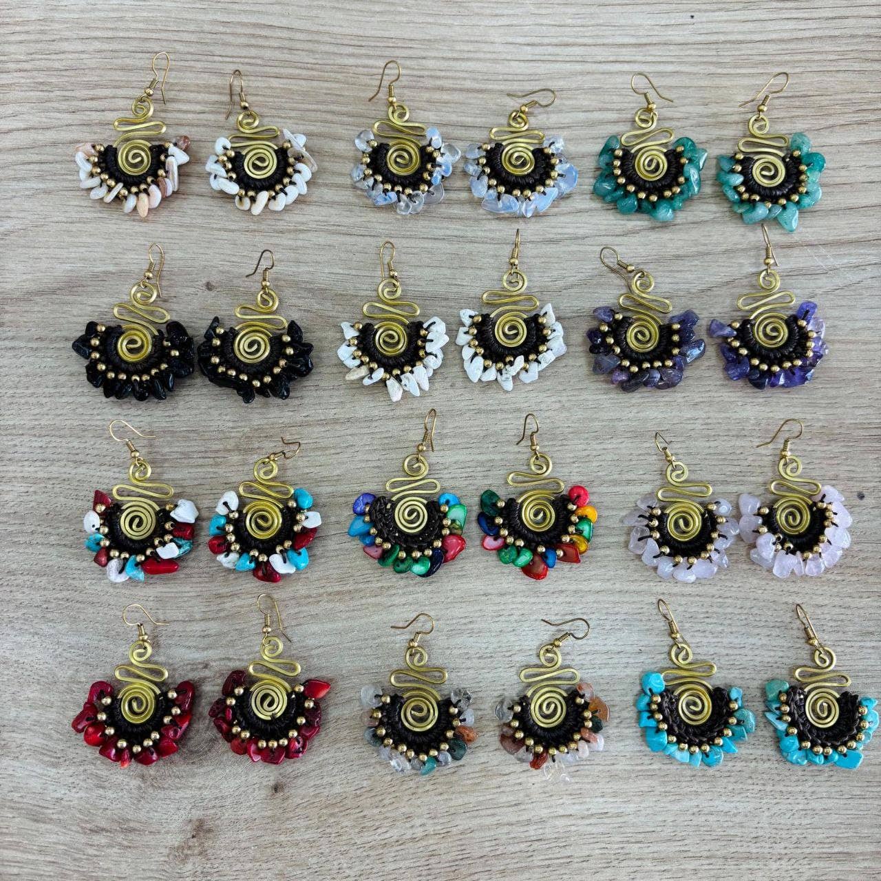 Hecho a mano - Wholesale Dangle Earrings - Round macrame earrings3