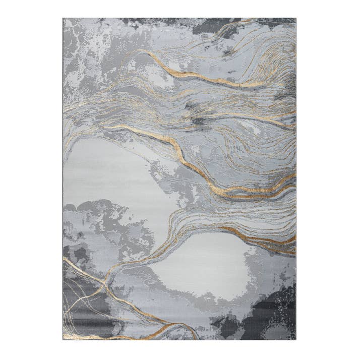 Turkish Area Rug Gamma Premium Collection Gold/Gray 0693A for wholesale by Rug Star USA