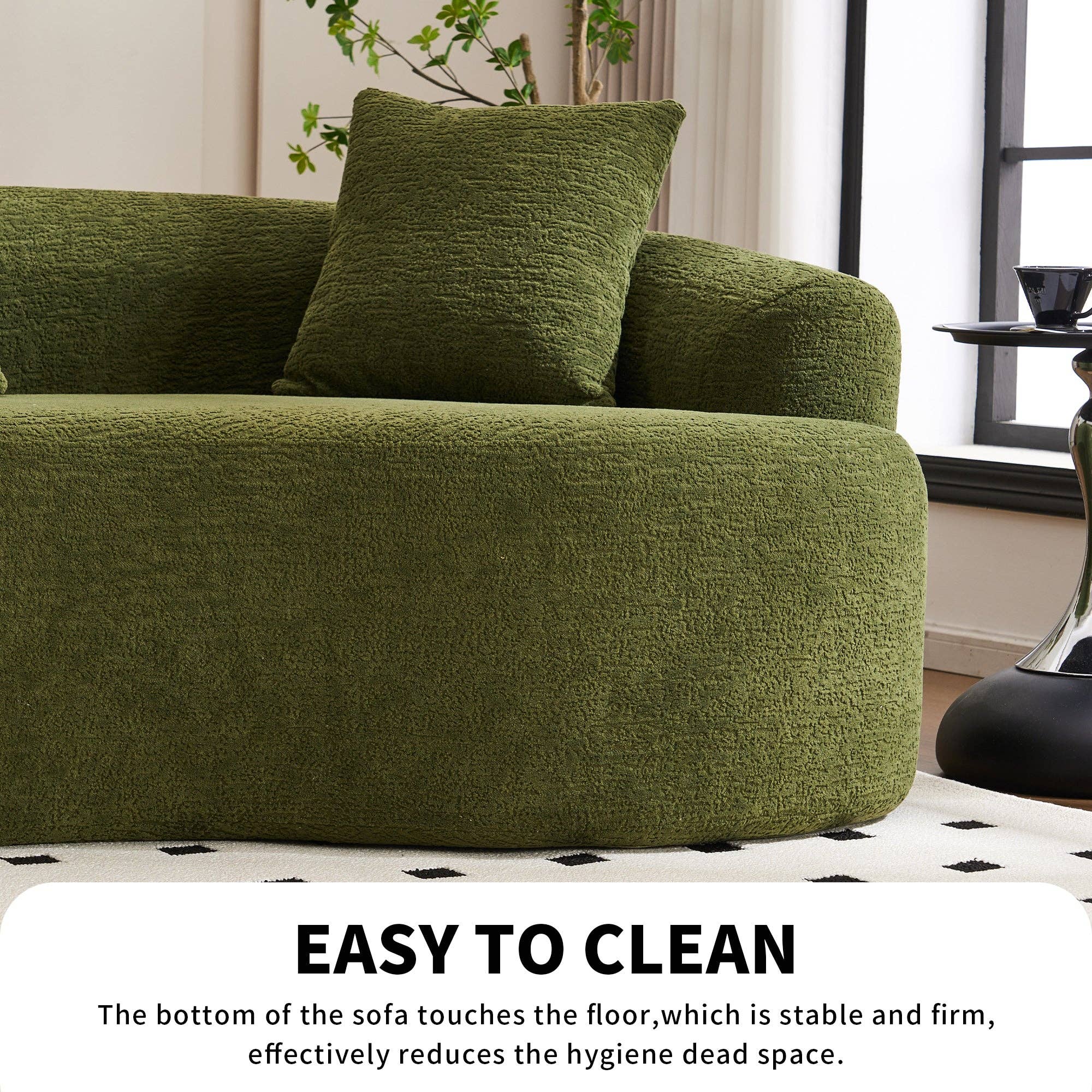 39F Inc. - Wholesale Sofa - LY-025 110'' Forest Green Chenille Curved Modular Sofa5