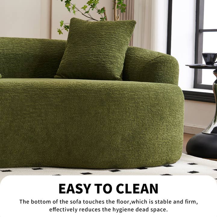 39F Inc. - Wholesale Sofa - LY-025 110'' Forest Green Chenille Curved Modular Sofa5
