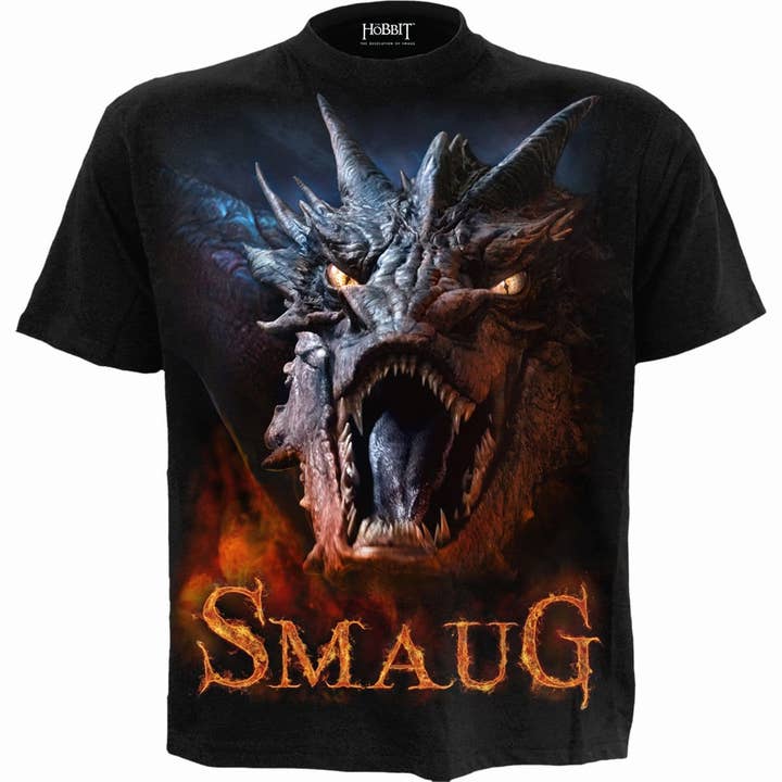 Spiral - Wholesale T-Shirt (Graphic) - Unisex - THE HOBBIT - SMAUG - T-Shirt Black