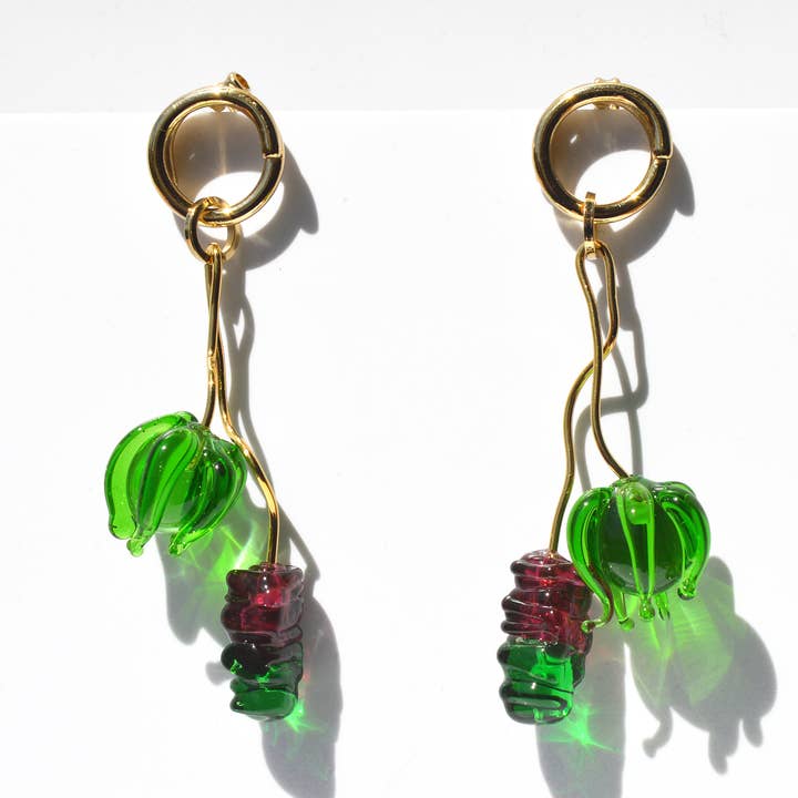 Murano glass earrings Onírica large collection for wholesale by Chama Navarro