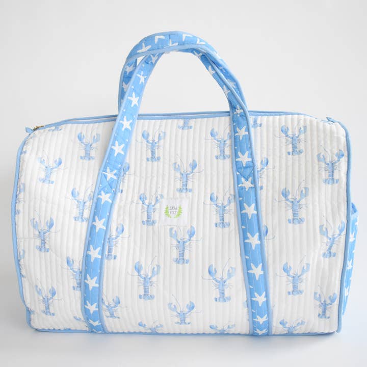 Sara Fitz - Wholesale Weekender Bag - Women's - Weekender Tote, Blue Lobster