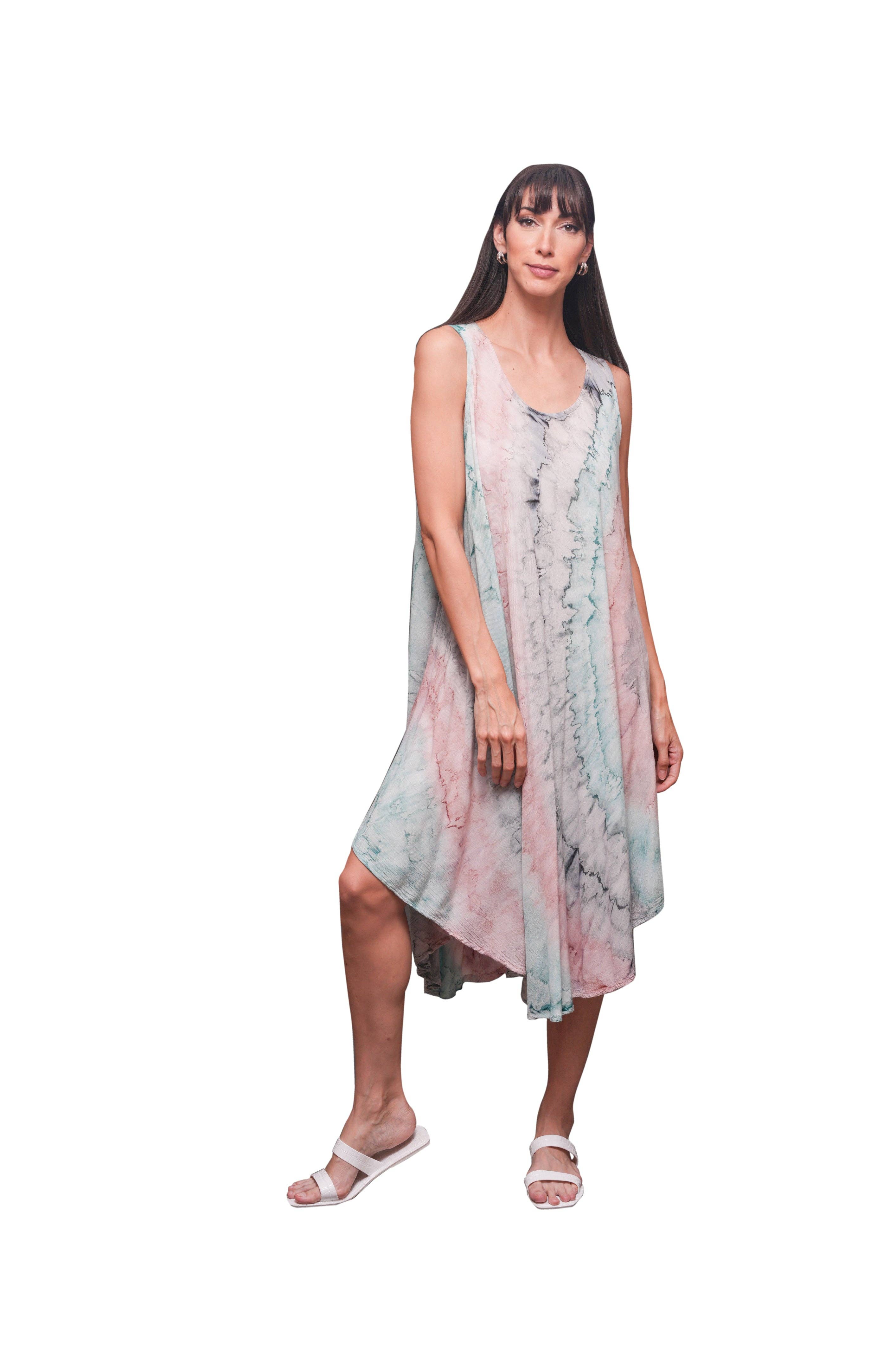 Sacred Threads - Wholesale Dress - Women's - Pastel Marble Tie Dye Summer Dress5