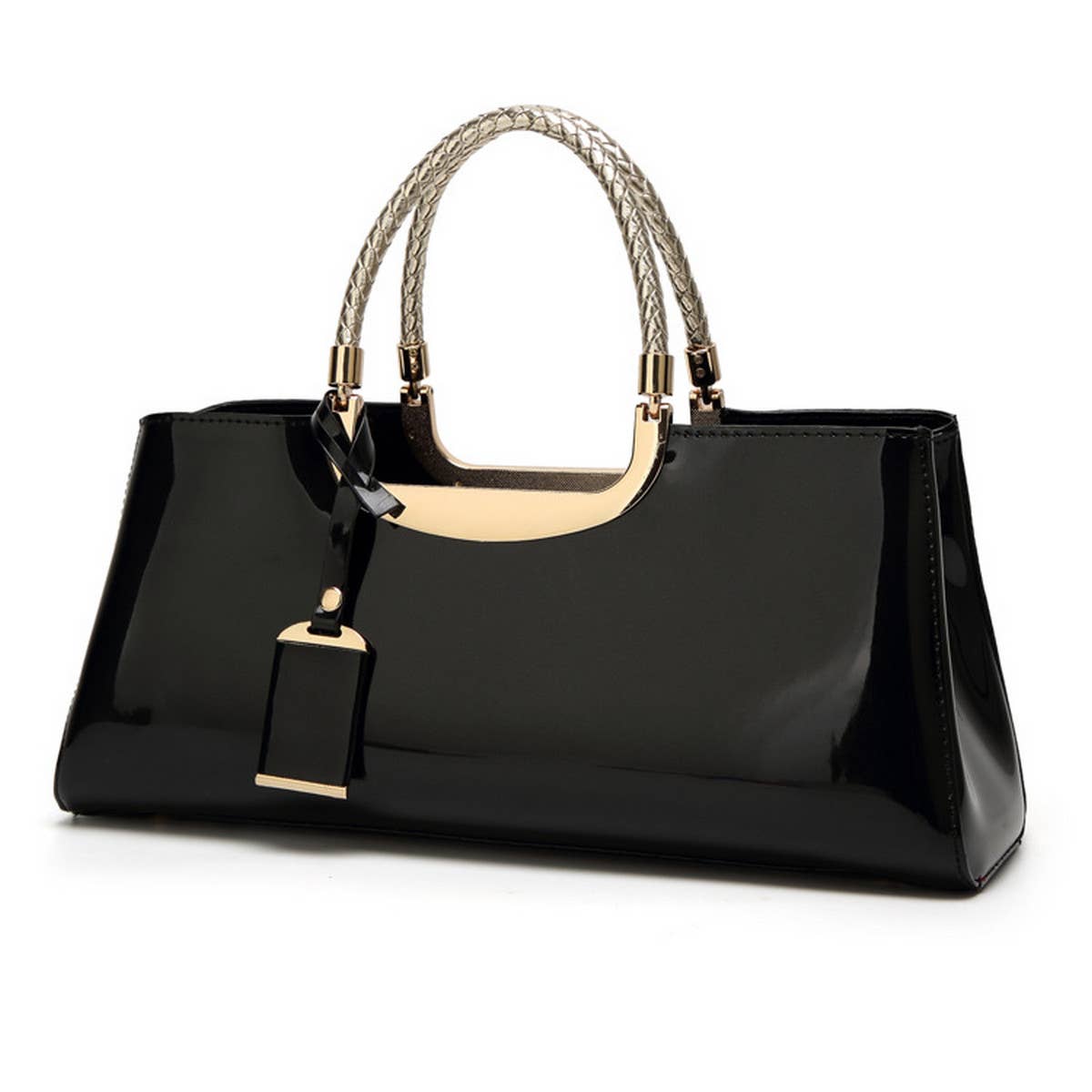 ACCITY - Wholesale Top Handle Bag - Women's - FASHIONABLE EVENING GLOSSY PATENT LEATHER TOTE_CWAB26354