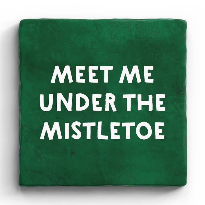 Mistletoe - Marble Coaster (Noël) pour la vente par Paisley & Parsley