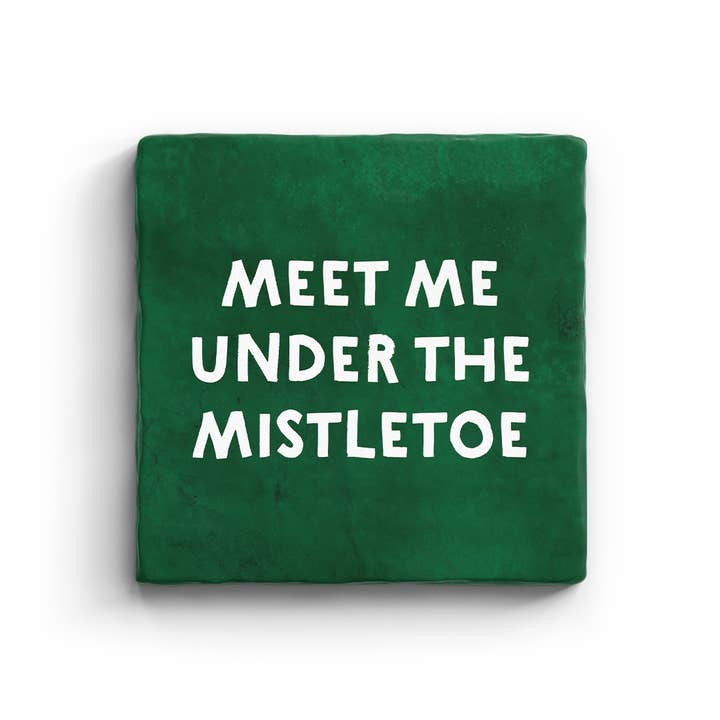 Mistletoe - Marble Coaster (Christmas) for wholesale by Paisley & Parsley