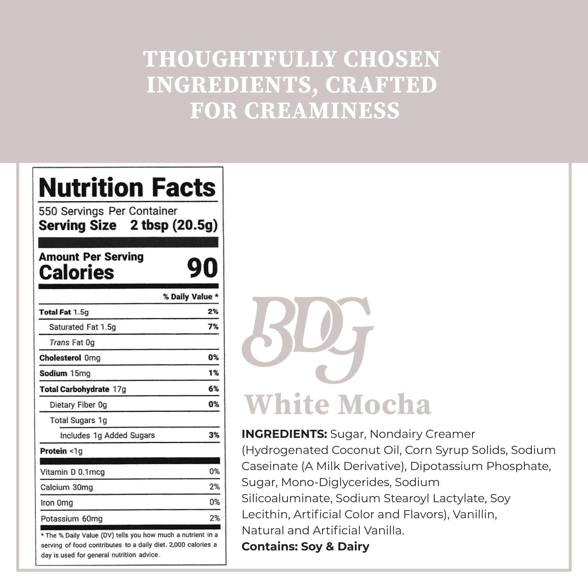 Cup of Coa Inc. - Vente Préparations/kits pour chocolat chaud - Boîte en vrac de BDG White Mocha1